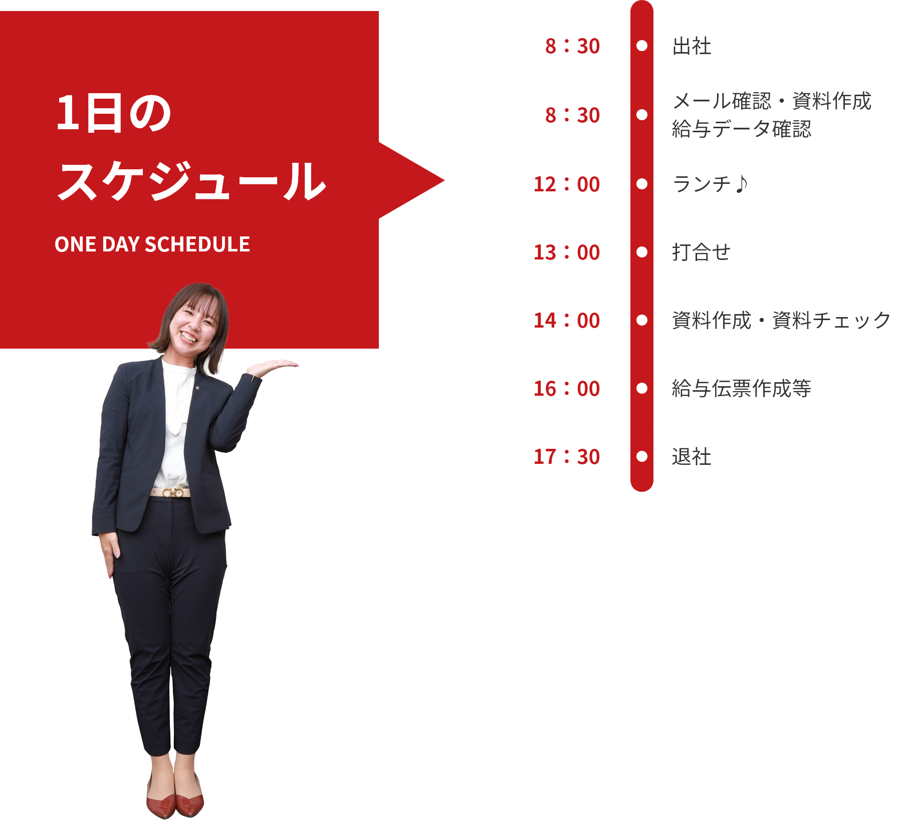 1日のスケジュール ONE DAY SCHEDULE