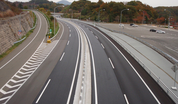 磐越自動車道 三春舗装工事